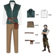Flynn Rider Costume Tangled Rapunzel Flynn Rider Prince Cosplay Costume Uniform Suits Halloween Clothing For Adult Men L