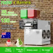 4 Barrels Rainbow Color Snowflake Ice Machine Snow Cone Shaving Maker Smoothie