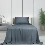 Dreamz Bamboo Sheet Set Fitted Pillowcase Single Size Charocal 3PCS Set