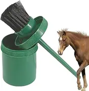 CENRF Hoof Brush with Bucket,Hoof Oil Bottle with Brush - Horse Hoof Cleaning Oil Brush with Bottle | Portable Horse Care Brush for