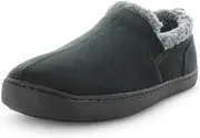 NEW Panda Eliu Faux Suede Slippers 9 Black Mens Comfort Flexi Sole Non Slip