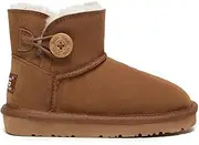 [UGG AUSTRALIAN SHEPHERD] AS UGG Kids Boots Sheepskin Wool Suede Upper EVA Nonslip Mini Button Boots Nolan