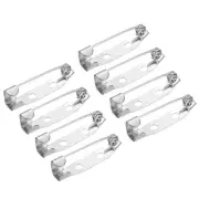 100Pcs Safety Bar Pins 25mm Brooch Clasp Pin Backs for ID Badges, Silver Tone
