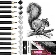 Sketching Pencils Set 12Pcs, Drawing Pencil with Soft Core and Graphite from 2H to 8B, Art Supplies for Artists, Adults, Beginners, Ideal for Drawing, Shading and Sketching