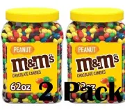 M&M'S Chocolate Candy Pantry Size, 3.87 Pound, Peanut, 124 Oz (2 Pack)