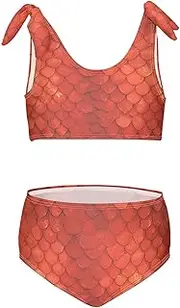 [Caihoyu] Girls Swimsuit, Two Piece Bikini Set, Cute Kids Swimwear with Adjustable Strap