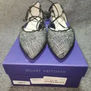 Stuart Weitzman "Gilligan" Lace Up d'orsay Pointy Flats Size 6