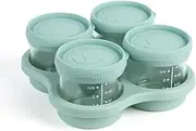 Mellisso Glass Children Food Containers with Silicone Lids,Children Food Storage Jars with Tray,Microwave and Dishwasher Safe