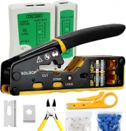 Pass through RJ45 Crimp Tool Kit Ethernet Crimper CAT5 Cat5E Cat6 Crimping Tool