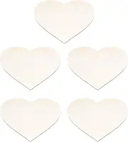 5PCS Christmas Woden Heart Wooden Hearts for CraftsChristmas Wood Decorations for Tree DIY Wooden Heart Children Hand Drawn Craft for Family Decoration
