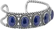 [American West Jewelry] Sterling Silver & Five Stone Cuff Bracelet - Small to Large - Classics Collection