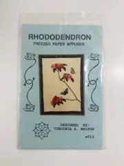 Rhododendron Freezer Paper Applique Quilt PATTERN ONLY Floral Flower Butterfly