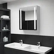LED Bathroom Mirror Cabinet 60x14x62 cm,LED Vanity Mirror Cabinet with Storage and Lighting for Bathroom, Makeup and Skincare Vanity Suites