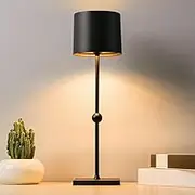HUIVEOO Cordless Table Lamp Rechargeable with Dimmable 3W Touch, 5200mAh Battery Operated Lamps, Table Light with IP54 Waterproof for Indoor/Outdoor(Black-C)