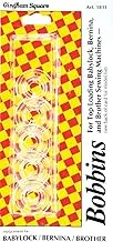 Euro-Notions Plastic Machine Bobbins for Top Loading Babylock Bernina and Brother Sewing Machines, Pack of 5