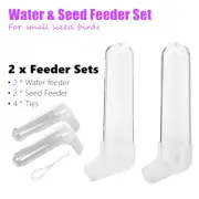 2 Sets Bird Food Water Feeder Automatic Seed Feeding Cup Drinker Parrot Budgie