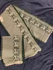NEW CHRISTMAS TABLE RUNNER W/VTG REINDEER 69 X 13” SET OF 2 Green