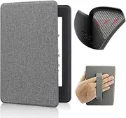 Case for 7" Kindle Paperwhite with Hand Strap - Ultra Slim PU Leather Smart Cover with Auto Sleep and Wake for Kindle Paperwhite 12th Generation - 2024 Release (Gray)
