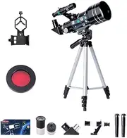 Telescopes for Adults Kids Beginners - 70mm Aperture 300mm Focal Length Portable Astronomy Refractor Telescope with 2X Barlow Lens,Carry Bag and Tripod for View Moon kids children birthday gifts (Upgraded Phtgrph 02B)