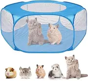 Small Animals Playpen Cage Tent, Foldable Breathable Pet Playpen Outdoor/Indoor Exercise Fence for Hamsters Guinea Pigs Ferrets Squirrel
