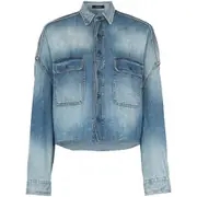 [R13] R13 Cropped Denim Shirt S BLUE