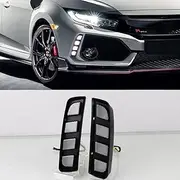 2Pcs Led Daytime Running Light Fog Light DRL Dynamic Yellow Turn Signal Lamp for Honda Civic Type R 2018 2019-White Yellow Blue