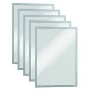 5pc Durable A3 Duraframe Magnetic Signage/Notice Secure Holder Display Silver