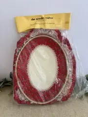 The Needle Crafter Pre-finished Oval Cross Stitch Frame Ruffle Floral Lace