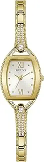 [GUESS] 22mm Stainless Steel Square Watch with Baguette Crystals