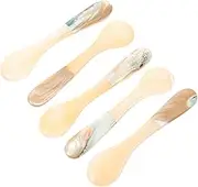 GRIRIW 5Pcs Multipurpose Caviar Spoon Creative Shell Design Coffee Stirring Utensils Handle for Home Restaurant Use