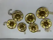 7x New #2 Solid Brass Queen Anne Oil Lamp Burner W/ Wick + Shade Holder 4.5"