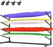 OPTYMIRA Freestanding Kayak Storage Rack,Heavy Duty Kayak Holder with Wheels,Metal Kayak Stand Indoor Outdoor,Garage Storage Rack for Kayaks,Canoes,SUP,Paddle Board and Surfboards
