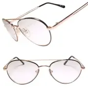 Classic Retro Old School Vintage 80s 90s Gold Bifocal 2.25 Reading Glasses