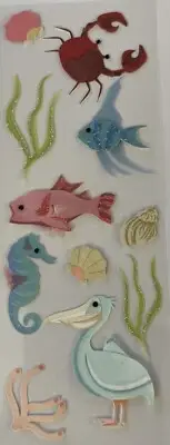 SEALIFE SOUTH Dimensional Stickers(11pc)Jolee’s•Ocean •Seahorse•Fish•Seashells•