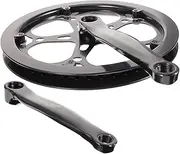 EXHUMKY 1Set Single Speed Crankset Kit Hollow Crankset for Mountain Bikes Teeth Removable Design Compatible with Fixed Gear and Track Road Bikes