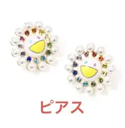Liquem Murakami Takashi Pearl Flower Earrings Liquem Rainbow #c094a0