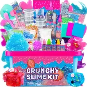 tCrunchy Slime Kit,Sparkling Slime Making Kit,Foam, Jelly Cube Slime For Party