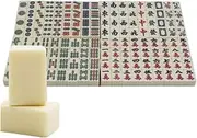 Mahjong Set Chinese Mahjong Game Set with 144 Tiles Classic Mahjong Set for 4 Players Ages 8 and Up Chinese Mah Jongg Set(A,20MM)