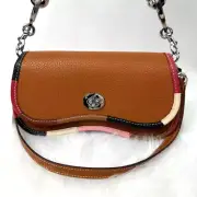 Coach Wavy Dinky Bag Coachtopia Brown Leather Rainbow Crossbody CK540 NMT
