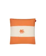 LINEN CUSHION WITH EMBROIDERED PEGASO One size orange