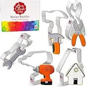 Father's Day Cookie Cutters Tools & Construction Cookie Cutters 5-Pc. Set Made in USA by Ann Clark, Cordless Drill, Hammer, Wrench, Pliers, House