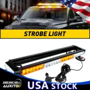 Yellow 26'' Amber 54 LED Strobe Light Bar Rooftop Side Double Emergency Flashing