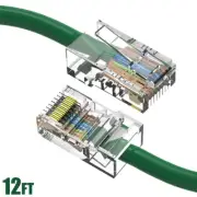 12FT Cat5e RJ45 Ethernet LAN Network Patch Cable UTP Non-Booted Copper Green