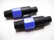 (2) Two NL4 Male SpeakON Connector + Relief Bushing