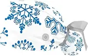 [WOSHJIUK] Working Hat 2 Pack Scrub Caps for Women,Snowflake Print,Tie Back Cap Adjustable Scrub Hat