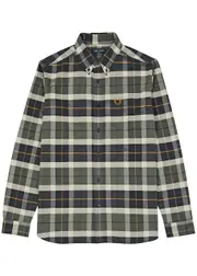 Fred Perry Checked Logo Flannel Shirt - Multicoloured - Xxl XXL