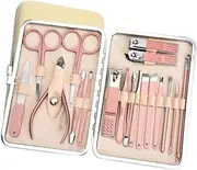 FRCOLOR 18pcs Nail Clippers File Set Professional Nail Art Tools Metal Trimmer Toe Finger Manicure Kit Random