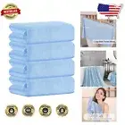 Light Blue Extra Large Bath Towel Set - 4 Jumbo Quick-Dry Microfiber Towels