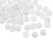300pcs Flatback Pearls 10mm ABS Plastic Half Round Dome Pearls, Bright White