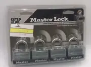 4-PACK MASTER LOCK PADLOCK 3009D LAMINATED STEEL WARDED 1-1/2" WIDE 4 KEYS
